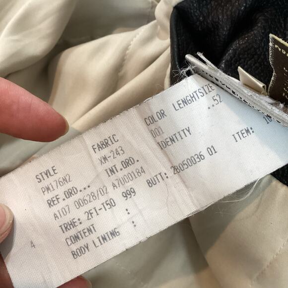 Longhi Leather Coat Mens L 52 Classic Jacket Removable Shearling Collar Luxury - Picture 11 of 16